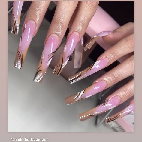 Old School Art, School Nail Art, Tapered Square Nails, Retro Nails, Elegant Nail Art, A I, Long Nail Designs, Drip Nails, Baddie Nails