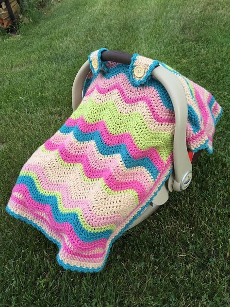 Skein and Hook: Free Crochet Pattern: Emerson Car Seat Cover or Baby Blanket Crochet Car Seat Cover, Crochet Car, Crocheted Blanket, Baby Crochet Patterns Free, Bonnet Crochet, Haken Baby, Car Seat Cover, Crochet Patterns For Beginners, Crochet Baby Patterns