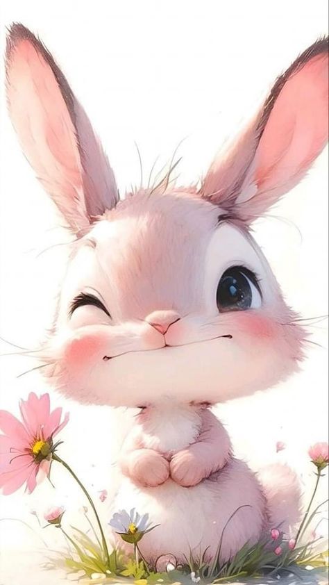 Cute Bunny Cartoon, Cute Fall Wallpaper, Watercolor Paintings For Beginners, Portrait Cartoon, Pola Sulam, Art Gallery Wallpaper, Girly Art Illustrations, Cute Doodle Art, Digital Art Illustration