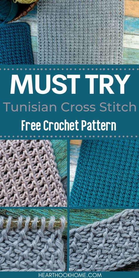 Tunisian Crochet is more fun with the Crossed Stitch! Understand the simple changes from the traditional Tunisian Simple Stitch to this gorgeous variation. Great for both beginners and advanced crocheters. Reversible Tunisian Crochet Stitches, Tunisian Crochet Washcloth, Crochet Tunisian Stitch, Free Tunisian Crochet Patterns, Tunisian Stitches, Tunsinian Crochet, Tunisian Crochet Patterns Free Beginner, Tunisian Crochet Free, Advanced Crochet Stitches