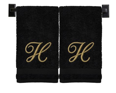 PRICES MAY VARY. 📏 SIZE: 16 x 27 inches - 100% Turkish Cotton monogrammed hand towels for bathroom - Oeko-Tex Certified and ISO 9001 Certified decorative hand towels for bathroom - Custom towels with no chemical processing - Embroidered towels with strong reinforced seams and dobby design 💪 🎨 COLORS: Black and White hand towels - Beige Gold hand towels - Gray hand towels - Navy blue hand towels - CUSTOM LUXURY TOWELS offers black hand towels for bathroom - Blue hand towels for bathroom - gray Bath Towels Display, Black And White Towels, Bathroom Gray, Hand Towels For Bathroom, Bathroom Blue, Monogrammed Hand Towels, White Hand Towels, Towels For Bathroom, Decorative Hand Towels