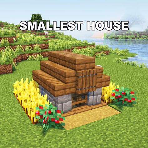 Minecraft Abandoned Building, Minecraft Mini House Ideas, Minecraft Abandoned, Minecraft Starter Base, Minecraft Small House, Smallest House, Minecraft Starter House, Minecraft Hacks, Starter House