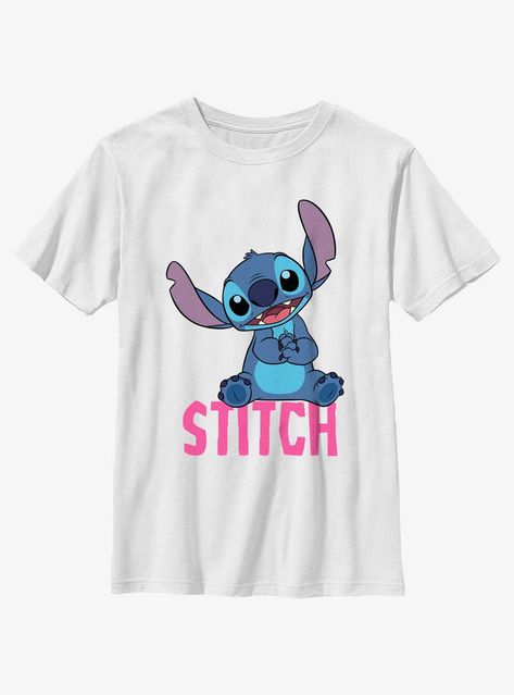 Stitch Sitting, Stitch Tshirt, Lilo Stitch, Disney Lilo, Stitch Disney, Lilo And Stitch, Girls Tshirts, Tee Shirts, In Store