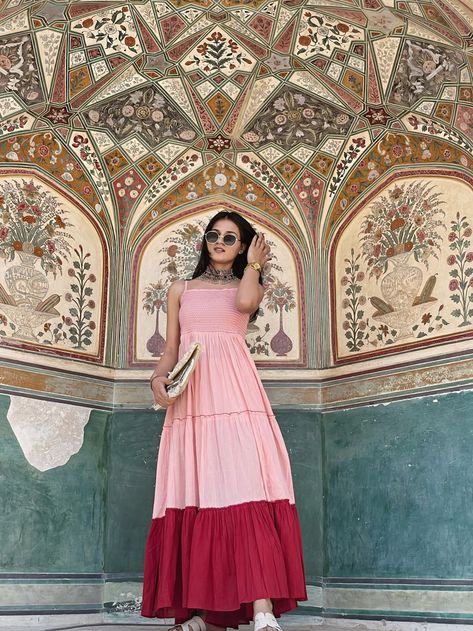 WHEN IN JAIPUR! Feel the vibe wearing our summer special maxi dress! Dm for details #jaipur #fashion #style #shopnow #jaipurvibe #explore #ootd #jaipur #pinkcity #jaipurvibe #ambraee #styling #styleit #shopnow #ambraee Outfits To Wear In Jaipur, Jaipur Dress, Jaipur Fashion, Safari Illustration, Rajasthan Tour, Printed Dresses, Summer Special, Udaipur, Instagram Ideas