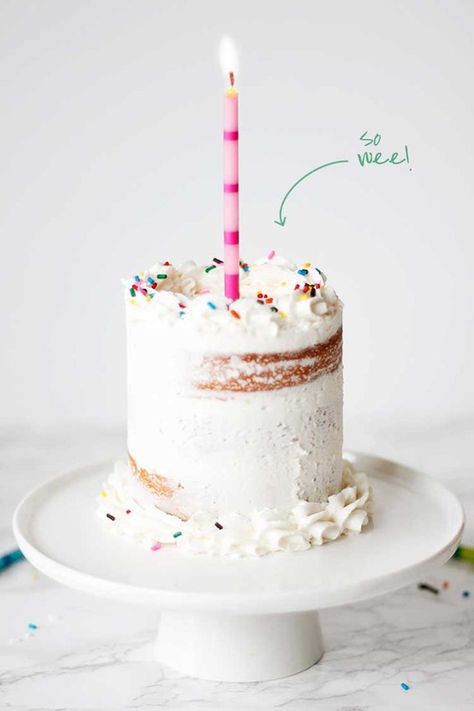 This miniature birthday cake is stinking cute... http://asubtlerevelry.com/treats-in-miniature/ Mini Birthday Cakes, Minion Cake Pops, Mini Birthday Cake, Small Birthday Cakes, Mini Torte, Mini Treats, Mini Cakes Birthday, Piece Of Cakes, Pretty Cakes