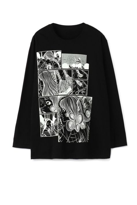 Junji Ito Sweater, Junji Ito Clothes, Junji Ito Shirt, Manifest Board, Japanese Icon, Invert Colors, Alt Outfits, Balloon Pants, Junji Ito