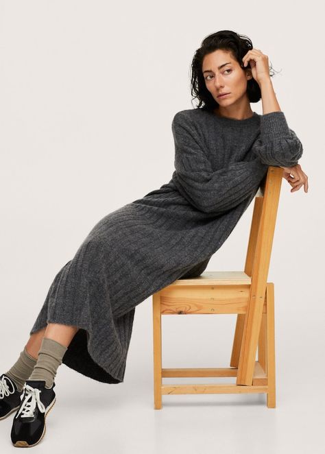 Mango Sweater, Mango Dresses, Mango Dress, Mango Outlet, Womens Knit Dresses, Ribbed Midi Dress, Ribbed Knit Dress, Knitwear Dress, Maternity Wear