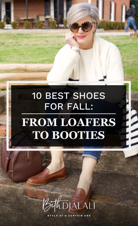 It's time to trade in your flip flops and sandals for cool weather footwear. From loafers to booties, here are the 10 best shoes for Fall. Visit Style at a Certain Age for more fall fashion ideas that are ageless and trend proof. #fallfashion #fashioninspo #fiftynotfrumpy #fashionblogger 2023 Fall Shoes For Women, 2023 Fall Womens Shoes, Cute Winter Shoes For Women Casual, Women's Fall Shoes 2023, Comfortable Fall Shoes 2022, Comfortable Shoes For Women Over 50, Fall Must Have Shoes 2023, Fall Fashion Shoes 2023, Best Shoes For Fall 2022