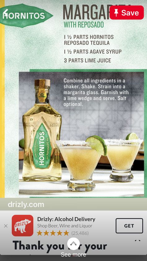 Hornitos Tequila Drinks, Glass Garnish, Tequila Margarita, Happy Drink, Tequila Drinks, Liquor Drinks, Reposado Tequila, 5 De Mayo, Shot Recipes