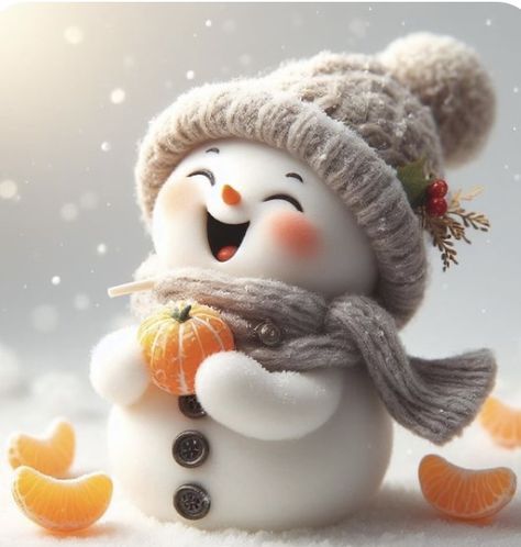 Snowman 3d, Snowman Kit, Winter Christmas Scenes, Tout Rose, Christmas Scenery, Baby Smiles, Cute Cartoon Animals, Christmas Drawing, Christmas Scenes