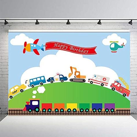 Construction Vehicles Printables, Planes Birthday Party, Transportation Birthday Party, Transportation Party, Planes Birthday, Transportation Birthday, School Kids Crafts, 2nd Birthday Boys, Birthday Party Backdrop