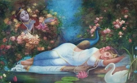 Queen's Dream - Eternal love of Radha Krishna by Artist Hariom Hitesh Singh Shree Radha Rani Charan, Shri Radhe, Shree Radhe, Lord Krishna Hd Wallpaper, Radha Krishna Wallpaper, Krishna Radha Painting, Radha Krishna Images, Radha Krishna Pictures, Radha Krishna Love