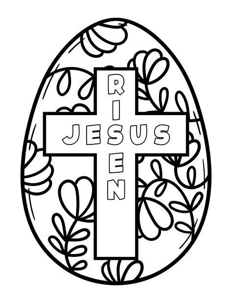 He Is Risen Coloring Page, Easter Posters, Easter Coloring Pictures, Easter Symbols, Easter Coloring Sheets, Cross Coloring Page, Easter Sunday School, Sunday School Coloring Pages, Empty Tomb