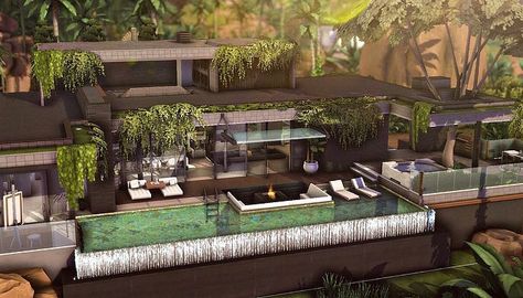 Sims 4 Jungle Adventure House, Sims 4 Jungle Cc, Sims 4 Jungle House, Sims 4 Houses Modern Luxury, Sims 4 Forest House, Sims 4 Modern Mansion, Sims 4 Lots No Cc, Sims 4 Villa, Sims4 Lots