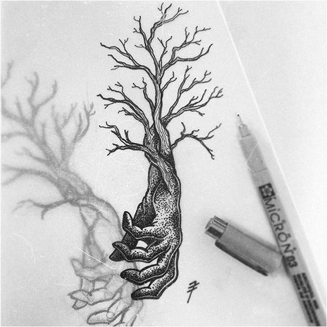 Tree Hand Sketch Tree Tattoo, Tree Hands Drawing, Tree Root Hand Tattoo, Book With Tree Tattoo, Trippy Tree Tattoo, Breakfast Ideas For Picky Eaters, Trees Drawing, Sweet Drawings, Healthy Breakfast Ideas