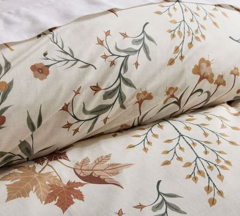 King Duvet Covers | Pottery Barn Fall Motifs, Diy Fall Garland, Luxury Comforter Sets, Textile Manufacturing, Fall Bedding, Percale Sheets, Floral Duvet, King Duvet, King Duvet Cover