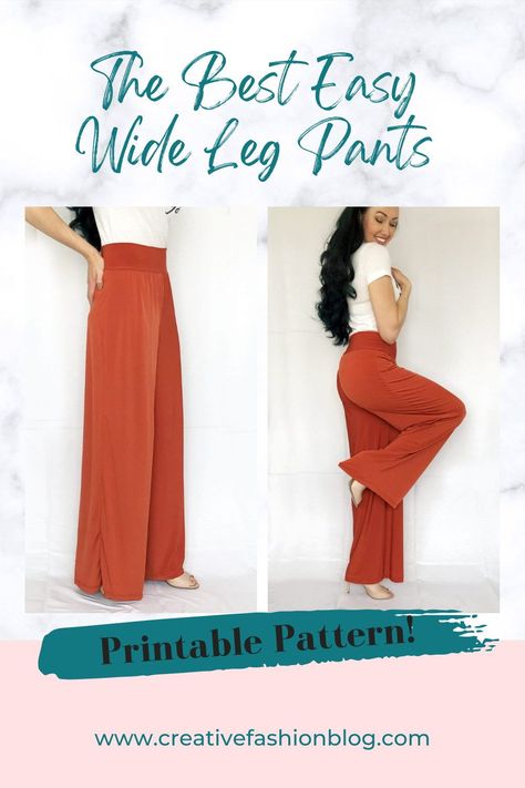 Wide Leg Pants Diy Sewing, Easy Wide Leg Pants Pattern, Boho Pants Pattern, Wide Leg Pant Pattern, Wide Pants Pattern, Diy Wide Leg Pants, Summer Pants Pattern, Sewing Pattern Men, How To Sew Pants