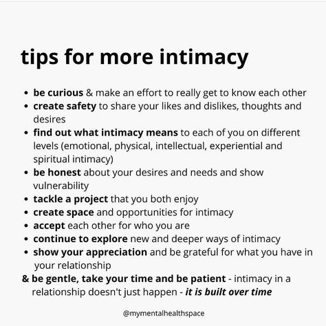 Intimacy means creating connectedness and closeness in personal relationships. We often forget how many different ways there are to create… | Instagram In Flow, Relationship Therapy, Relationship Advice Quotes, Fun Questions To Ask, Couples Counseling, Sending Love, Future Love, Dear Future Husband, Marriage Counseling