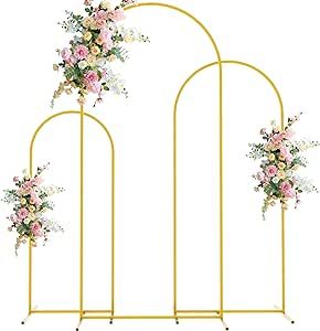 Wokceer Wedding Arch Backdrop Stand 6FT, 5FT, 4FT Set of 3 Gold Metal Arch Backdrop Stand for Wedding Ceremony Baby Shower Birthday Party Garden Floral Balloon Arch Decoration Metal Arch Backdrop, Arch Backdrop Stand, Wedding Arch Backdrop, Arch Backdrop, Metal Arch, Backdrop Stand, Wedding Arch, Wedding Ceremony, Gold Metal