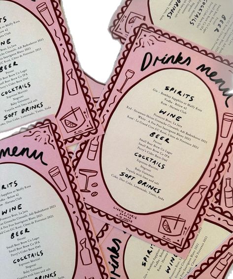 Aesthetic Menu Card, Menu Cards, Wedding Menu