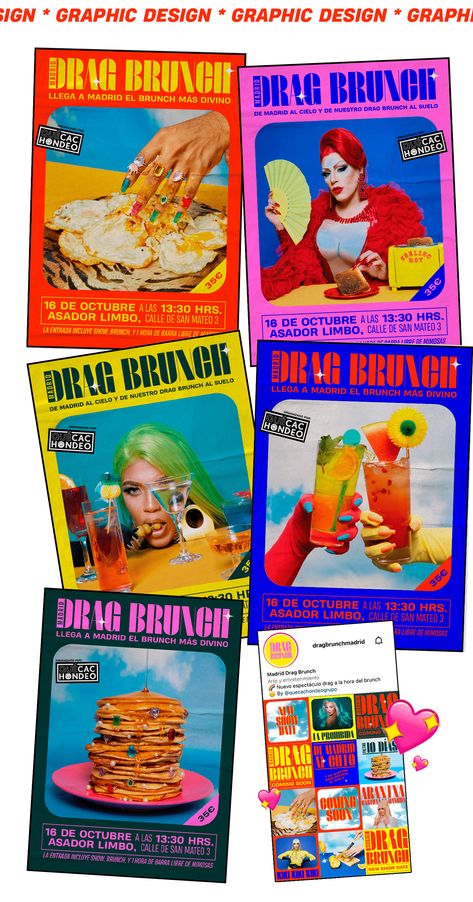 DRAG BRUNCH MADRID on Behance Art Direction Mood Board, Drag Brunch, Art Direction Photography, Graphic Styles, Ad Poster, Flyer Design Layout, Graphic Design Agency, Event Poster Design, Flyer Layout