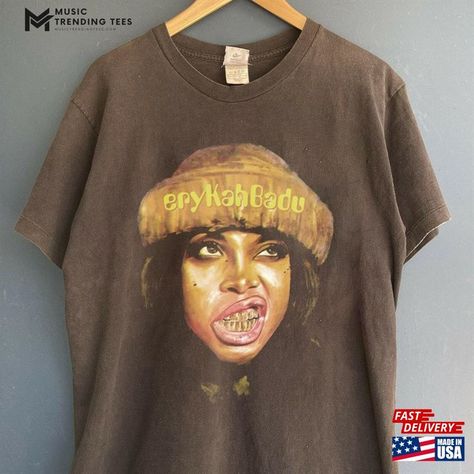 Erykah 90S Music Rock Gifts For Fans Graphic Tour Shirt T-Shirt Sweatshirt Check more at https://musictrendingtees.com/product/erykah-90s-music-rock-gifts-for-fans-graphic-tour-shirt-t-shirt-sweatshirt/ Erykah Badu Shirt, Erykah Badu Concert, Rock Gifts, Erykah Badu, 90s Music, Concert Shirts, Tour Shirt, Women Shirt, Lookbook Outfits