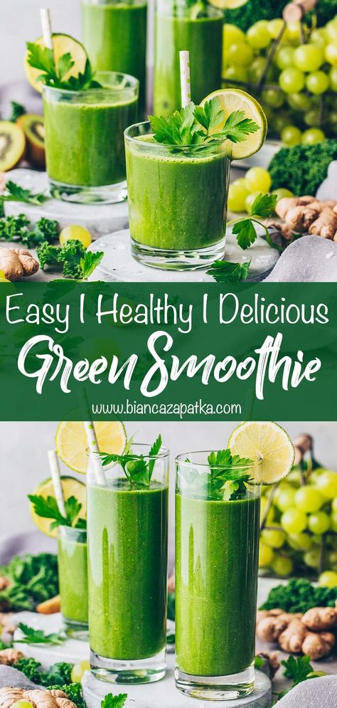 Celery Smoothie Recipes, Celery Smoothie, Kale Smoothie, Smoothie Drink Recipes, Celery Juice, Healthy Smoothie, Green Smoothie Recipes, Proper Nutrition, Detox Smoothie