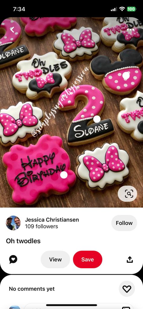 Twodles Cookies, Oh Twodles Cookies, Minnie Mouse Cupcake Cake, Birthday Desert, Oh Twodles, Minnie Mouse Cookies, Twodles Birthday, Minnie Mouse Cupcakes, Park Birthday