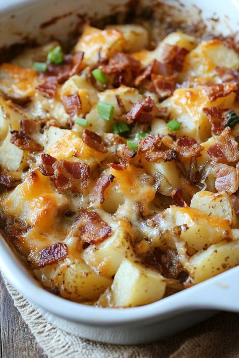 Cheddar Potato Bake, Meals With Baby Potatoes, Missippi Mud Cheesy Potatoes, Mississippi Pot Roast Side Dishes, Cheesy Mississippi Mud Potatoes, Potato And Bacon Recipes, Recipe For Cheesy Potatoes, Mississippi Mud Potatoes, Bacon And Potatoes