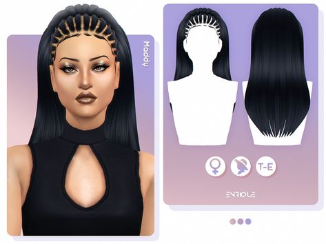 [EnriqueS4] Maddy Hairstyle | EnriqueS4 on Patreon Canon Event, Rory And Logan, Cc Shopping, Sims 4 Patreon, Sims 4 Traits, Y2k Hair, Pelo Sims, Sims 4 Cc Folder, Sims4 Clothes