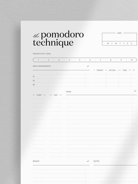 Study Notes Layout, Planner Minimalista, The Pomodoro Technique, Note Sticker, Student Planner Printable, Pomodoro Technique, Notion Templates, Job Satisfaction, Planner Pdf