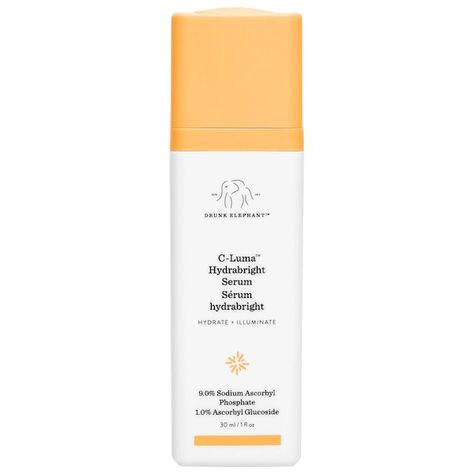 C-Luma Hydrabright Gentle Hydrating Vitamin C Serum - Drunk Elephant | Sephora Exfoliating Scrub Diy, Best Vitamin C Serum, Sephora Skin Care, Firming Serum, Chemical Sunscreen, Sephora Beauty, Exfoliating Scrub, Oily Skin Care, Drunk Elephant