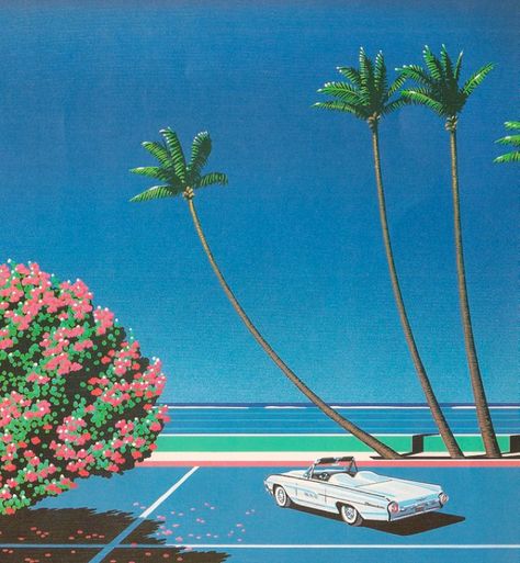 Hiroshi Nagai Chill Life, New Retro Wave, Vaporwave Aesthetic, Foto Art, Retro Aesthetic, The Words, Palm Trees, Pixel Art, Mist