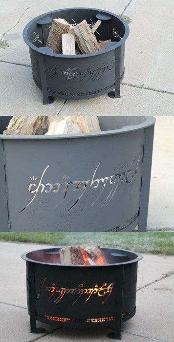 One Ring fire pit. Definitely going in my future backyard.... Which will be on a misty mountain somewhere. Geek Home Decor, Geek Decor, Geek Out, Geek Culture, Outdoor Fire, Outdoor Fire Pit, One Ring, Middle Earth, A Fire