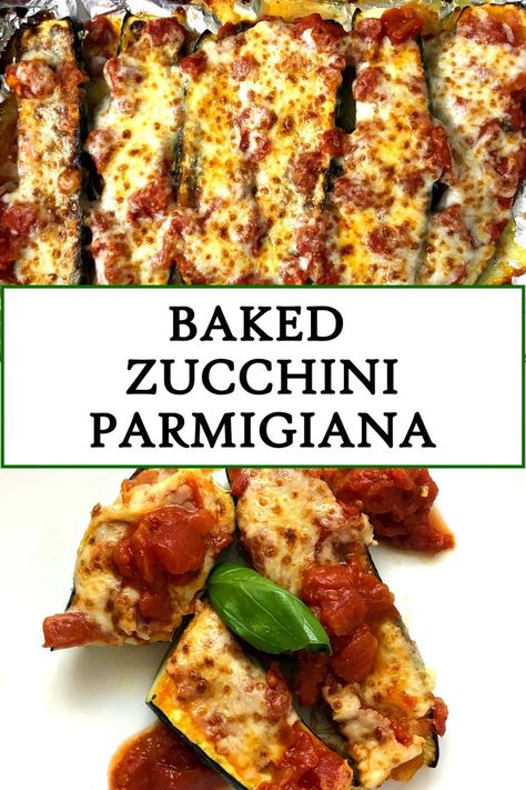 Baked Zucchini Parmigiana - A Veggie Delight Zucchini And Mushroom Recipes Baked, Baked Zucchini Recipes Oven, Zucchini Parmigiana Recipe, Oven Baked Zucchini Spears, Zucchini Parmesan Bake, Zucchini Tomato Sauce, Baked Zucchini Recipes, Zucchini Parm, Zucchini Parmigiana