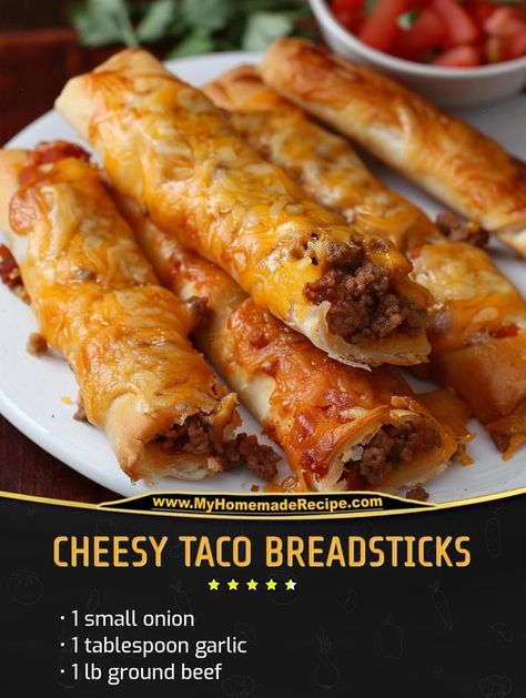 Grandma Unbeatable Recipes Cheesy Garlic Breadsticks Recipe, Garlic Breadsticks Recipe, Cheesy Garlic Breadsticks, Breadsticks Recipe, Cheesy Breadsticks, Spicy Dip, Crispy Pizza, Garlic Breadsticks, Taco Fillings