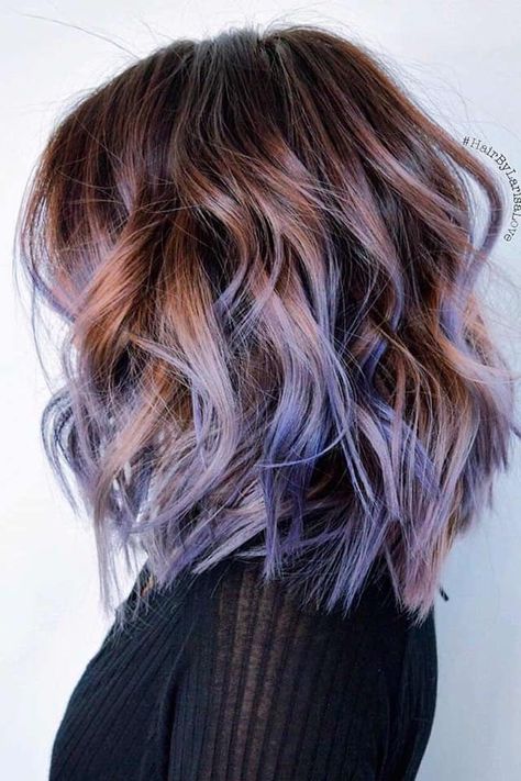 Pastel Hair Ombre, Grey Balayage, Pastel Purple Hair, Violet Pastel, Purple Highlights, Hair Color Pastel, Hair Color Purple, Balayage Hair Blonde, Hair Color Ideas For Brunettes