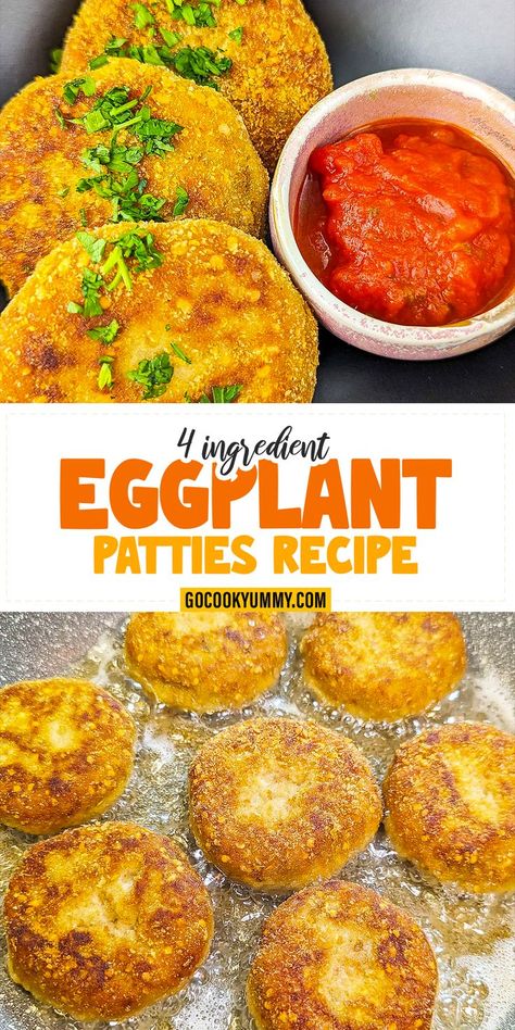 With just eggplant, breadcrumbs, egg, and 60 minutes, you can make these easy, savory eggplant patties. Their crisp outside and soft interior are perfect for a light summer supper or vegetarian cookout. Stuffed Eggplant Recipes, Eggplant Patties, Vegetarian Cookout, Burger Alternatives, Vegetarian Lunches, Summer Supper, Meatless Burgers, Stuffed Eggplant, High Protein Vegetarian Recipes