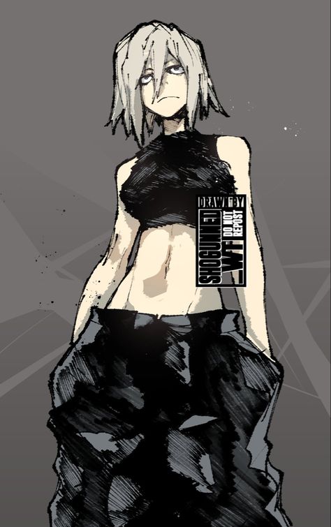 Baggy Character Design, Female Delinquent Character Design, Chainsaw Character Design, Office Lady Character Design, Duo Character Design, Spiky Hair Drawing Reference, Bow Character Design, Female Oc Ideas Character Design Inspiration, Tomboy Character Design