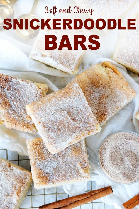 Snickerdoodle Bars Recipe, Bakewell Cake, Snickerdoodle Bars, Blondie Recipe, Nutella Fudge, Dessert Oreo, Nutella Desserts, Potluck Desserts, Potluck Party