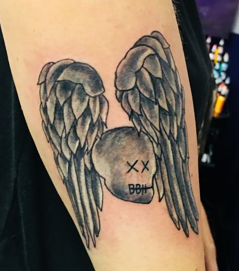 Daryl Dixon Inspired Tattoo, Daryl Dixon Wings Tattoo, Daryl Dixon Tattoo Ideas, Big Bald Head Norman Reedus, Daryl Dixon Tattoo, Twd Tattoo Ideas, Norman Reedus Tattoos, Twd Tattoo, Daryl Dixon Wings