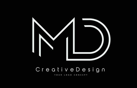 MD M D Letter Logo Design in White Colors. D Letter Design, Md Logo, D Letter Logo, D Letter, Letter Logo Design, White Colors, Logo Concept, Letter Logo, Lettering Design