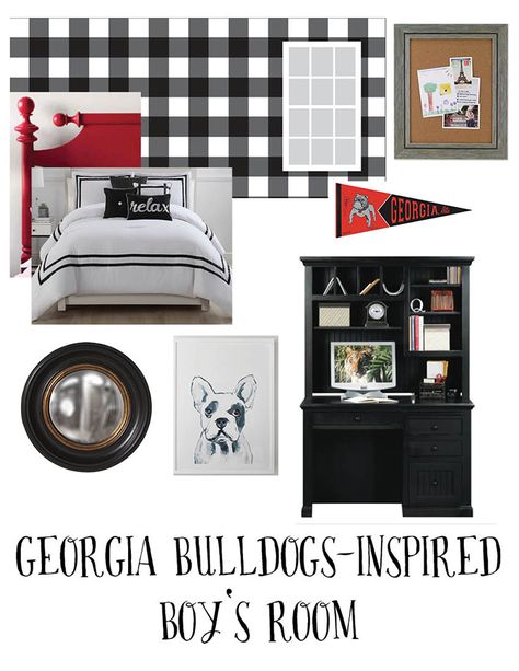 Georgia Bulldogs-Inspired Boy’s Room Design | Less Than Perfect Life of Bliss | home, diy, travel, parties, family, faith Georgia Bulldog Room, Hunter Room, Boys Room Design, Georgia Bulldog, Baseball Room, Teen Boy Room, Boy’s Room, Teen Boy Bedroom, Diy Travel