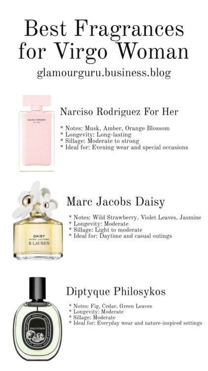 Best Fragrances for Virgo Virgos appreciate scents that are clean, sophisticated, and have a hint of earthiness. Here are some unique fragrance options that resonate with their personality. For Men… Daisy Love Eau So Sweet, Diptyque Philosykos, Fragrance Free Moisturizer, Virgo Woman, Narciso Rodriguez For Her, Violet Leaves, Coastal Scents, Antique Perfume Bottle, Earthy Fragrance