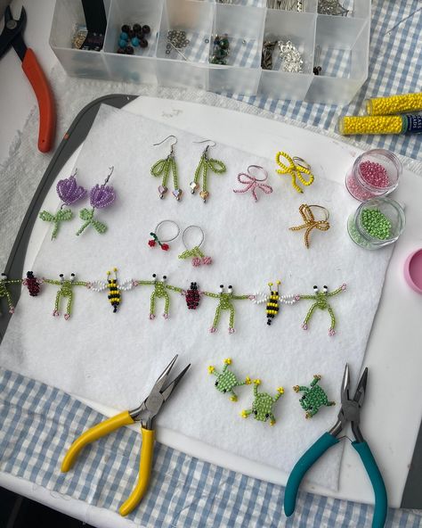 Some people went to Coachella but I stayed home & made a frog necklace so who’s the real winner … • #seedbeadjewelry #frogcore #ladybugs #diyjewelry #handmadework Bead Frog, Frog Necklace, Beads Designs, A Frog, April 15, Designs Ideas, Seed Bead Jewelry, Bead Designs, Some People