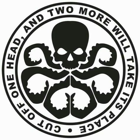 Hydra Logo, Hydra Marvel, Hail Hydra, Comics Logo, Red Skull, Cthulhu, Skull Art, Marvel Cinematic Universe, Marvel Universe