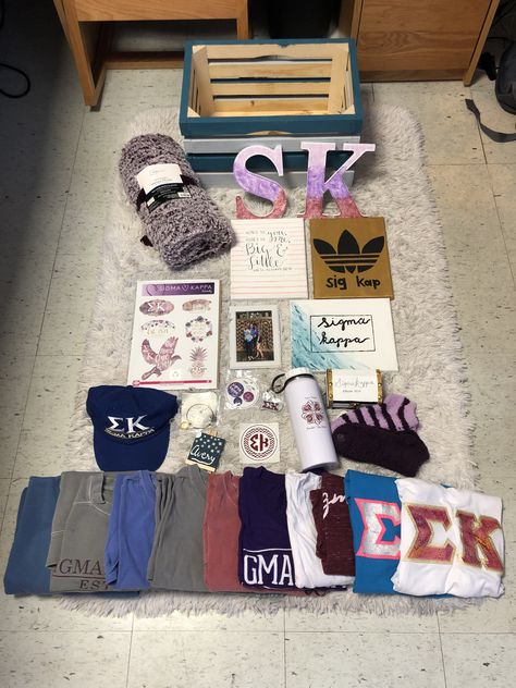 Initiation Basket, Sorority Pin Box, Big Little Paddles, Big/little Baskets, Sigma Kappa Sorority, Big Little Basket, Mini Easel, Pin Box, Big Little Gifts