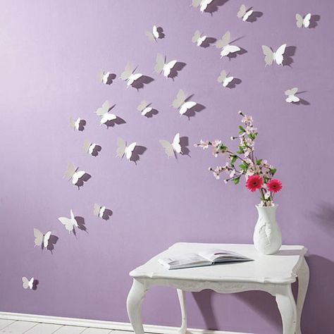 Butterfly 3-D Wall Decal, $5.59. Butterfly Nursery Decor, Butterfly Room Decor, 3d Butterfly Wall Art, 3d Butterfly Wall Decor, Butterfly Room, Butterfly Nursery, White Butterflies, Butterfly Wall Decals, 3d Butterfly Wall Stickers