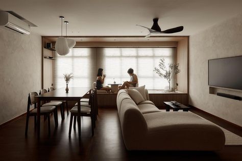 Lighting Plan, Large Dining Table, 아파트 인테리어, Built In Cabinets, Apartment Inspiration, Design Milk, 인테리어 디자인, Living Room Interior, Home Renovation