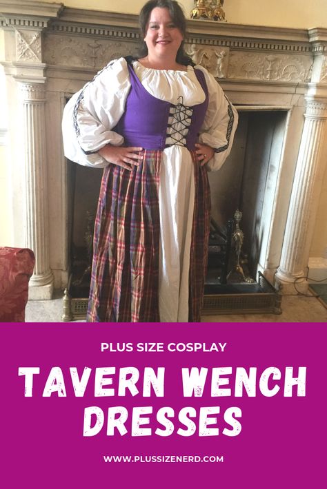 Find a tavern wench dress to wear to Renaissance Faire or as a Halloween Costume. #plussizecosplay #plussizecostume Diy Wench Costume, Plus Size Ren Faire Costume, Wench Dress, Tavern Wench, Renfaire Outfit, Wench Costume, Fair Costume, Irish Costumes, Costume Closet